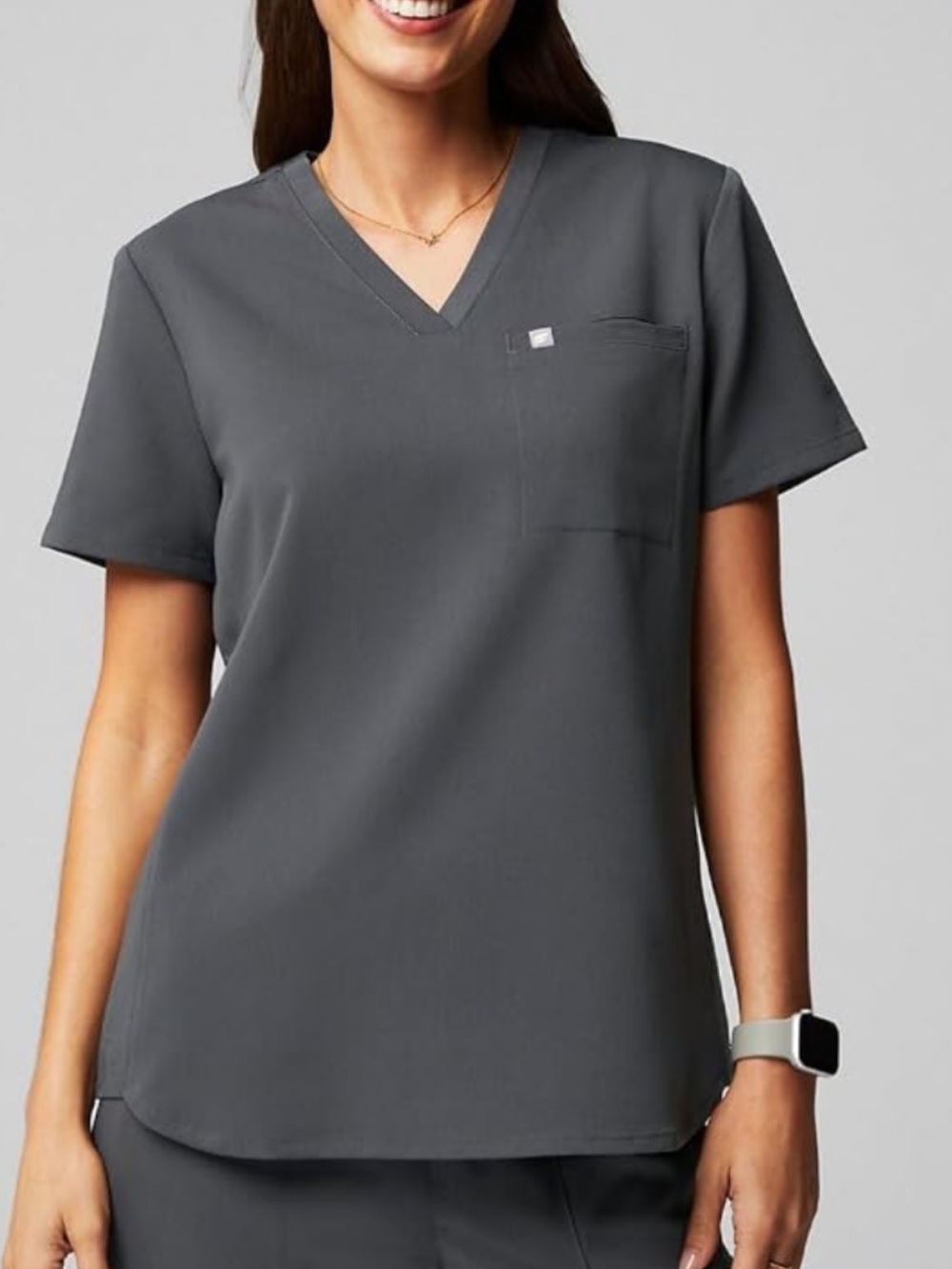 Fabletics Women's Scrub Top - Dark Gray